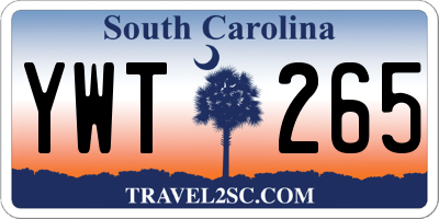 SC license plate YWT265