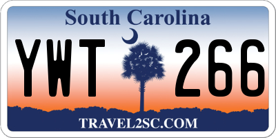 SC license plate YWT266