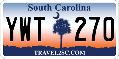 SC license plate YWT270