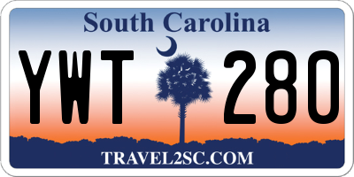 SC license plate YWT280