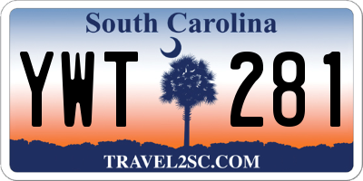 SC license plate YWT281