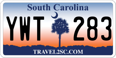 SC license plate YWT283