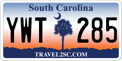SC license plate YWT285