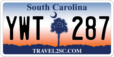 SC license plate YWT287