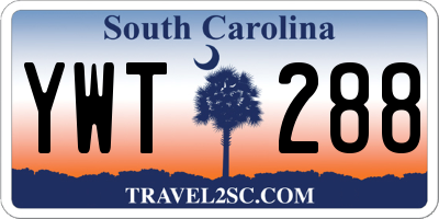 SC license plate YWT288