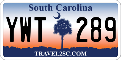 SC license plate YWT289