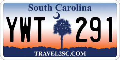 SC license plate YWT291