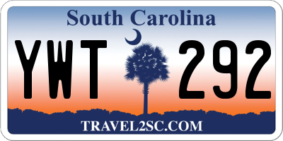 SC license plate YWT292
