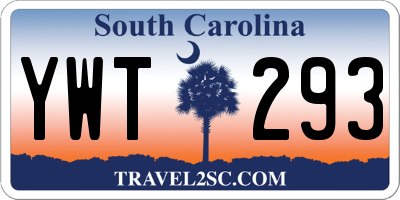 SC license plate YWT293