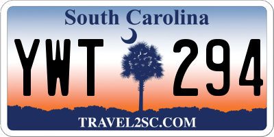 SC license plate YWT294