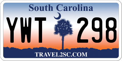 SC license plate YWT298