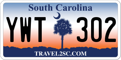 SC license plate YWT302