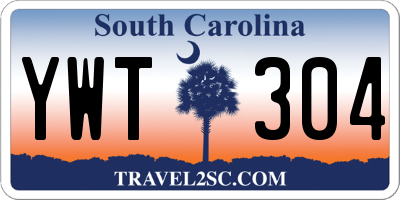 SC license plate YWT304