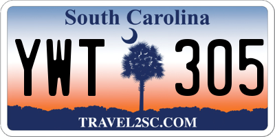 SC license plate YWT305