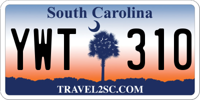 SC license plate YWT310