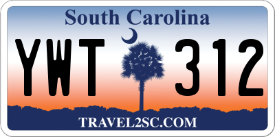 SC license plate YWT312