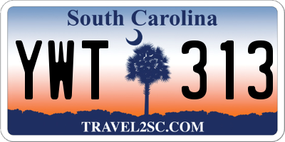 SC license plate YWT313