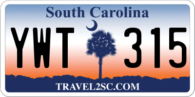 SC license plate YWT315