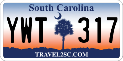 SC license plate YWT317