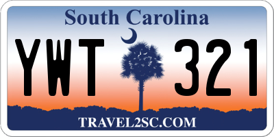 SC license plate YWT321