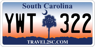 SC license plate YWT322