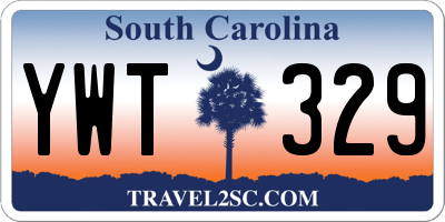 SC license plate YWT329