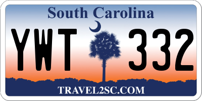 SC license plate YWT332
