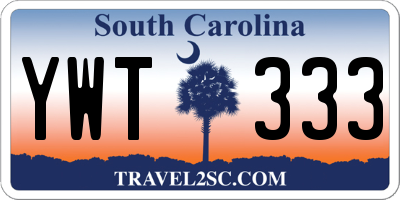 SC license plate YWT333