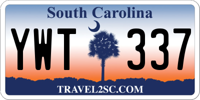 SC license plate YWT337