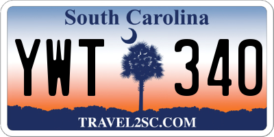 SC license plate YWT340