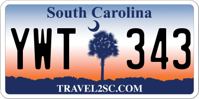 SC license plate YWT343
