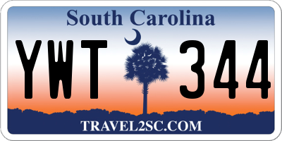 SC license plate YWT344