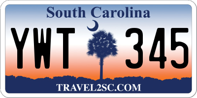 SC license plate YWT345