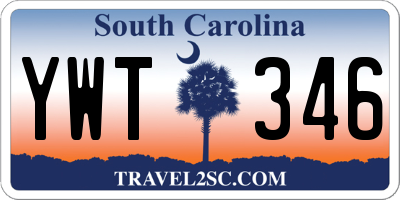 SC license plate YWT346