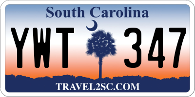 SC license plate YWT347