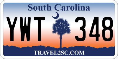 SC license plate YWT348