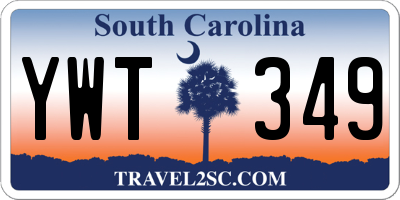 SC license plate YWT349