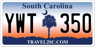 SC license plate YWT350