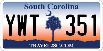 SC license plate YWT351