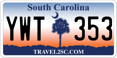 SC license plate YWT353