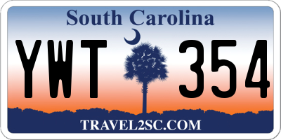 SC license plate YWT354
