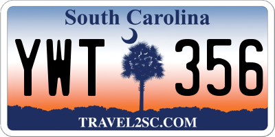 SC license plate YWT356