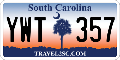 SC license plate YWT357