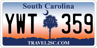 SC license plate YWT359