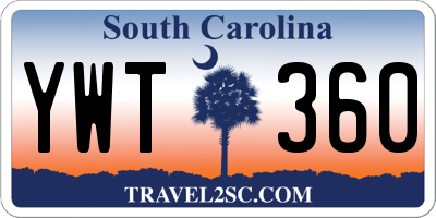 SC license plate YWT360