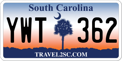 SC license plate YWT362