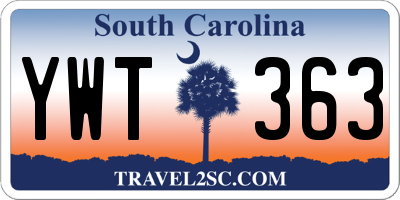 SC license plate YWT363