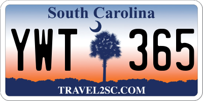 SC license plate YWT365