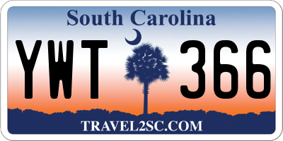 SC license plate YWT366