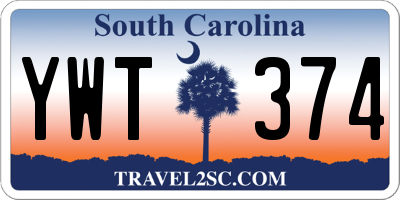 SC license plate YWT374